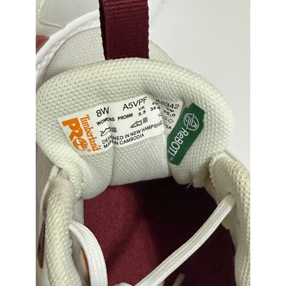 Timberland PRO Reaxion Composite Safety Toe Work Shoes White Burgundy A5VPF 8W